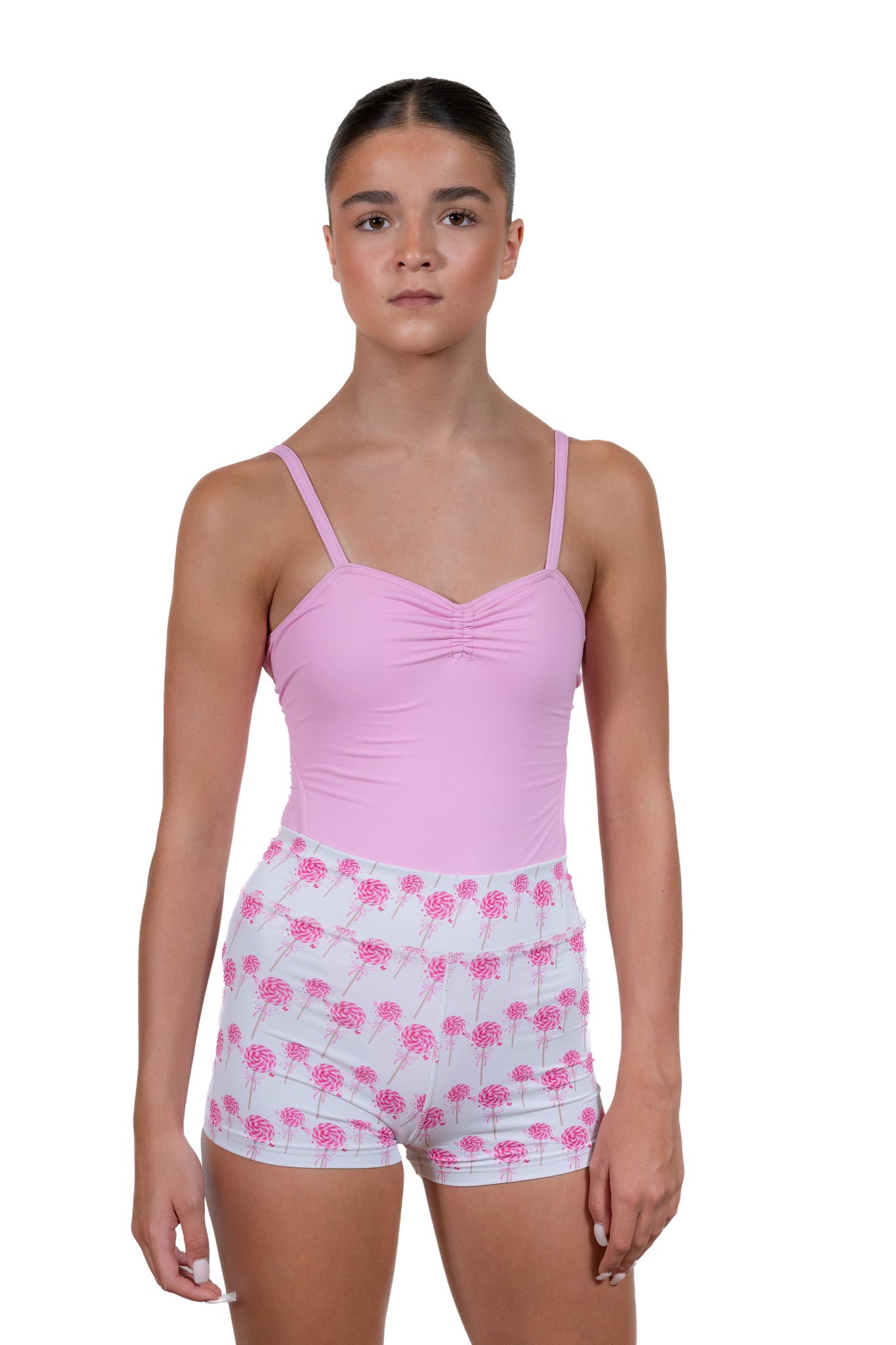 Cotton Candy Lollipop Print Dance Shorts